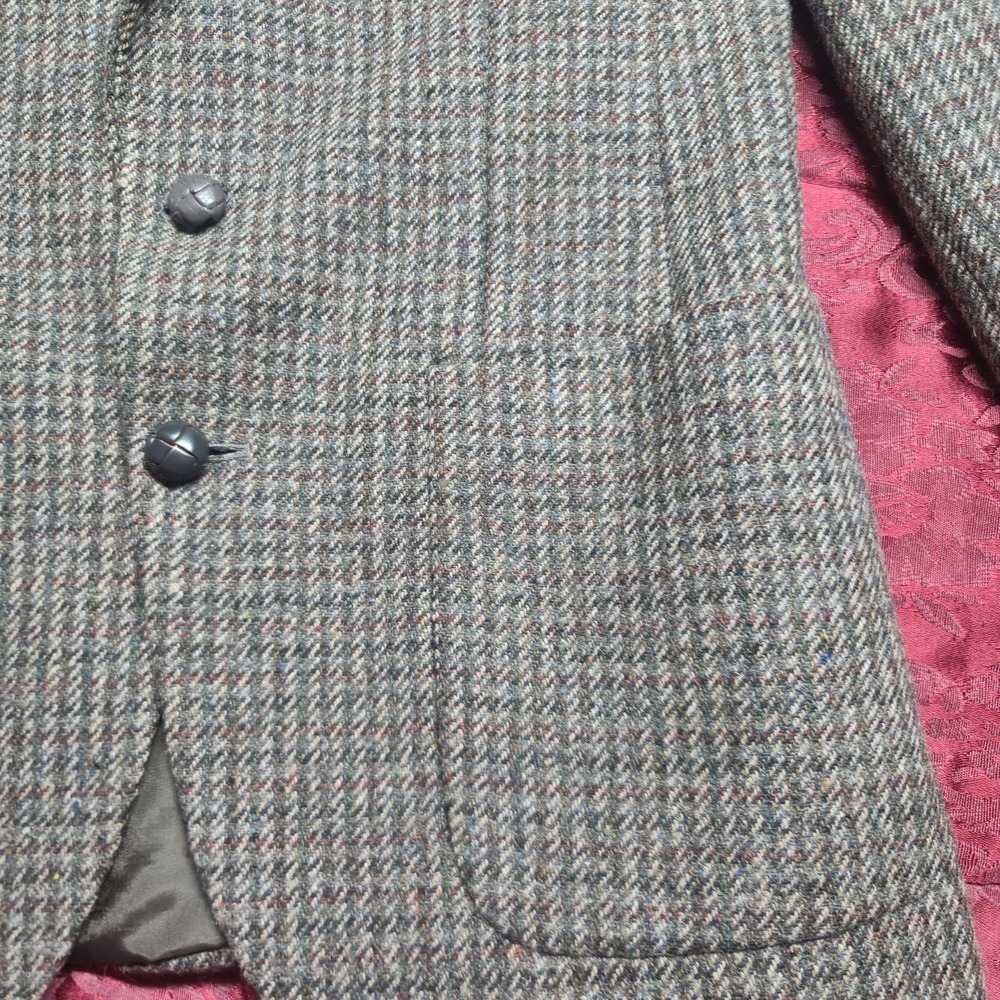 Vintage Bagir Men's Sport Coat Blazer 46 EU 36 US Brown Wool Tweed Poltex Chile - Picture 5 of 16